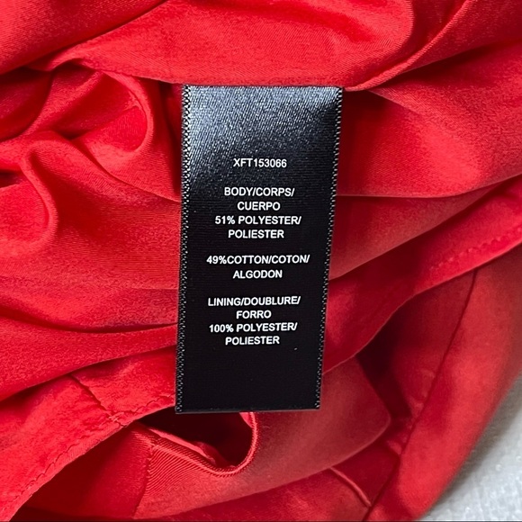 Halston Heritage Red Structured Ruffle Fit & Flare Party Dress 10 Nwt - Picture 13 of 14